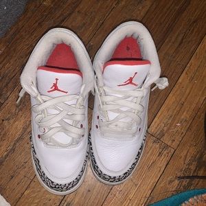 Air Jordan 3 III Retro Katrina White Fire Red Cement‎ 398614-105 Basketball   5Y